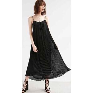 Carolina K Black Pleated Halter Maxi Dress Small